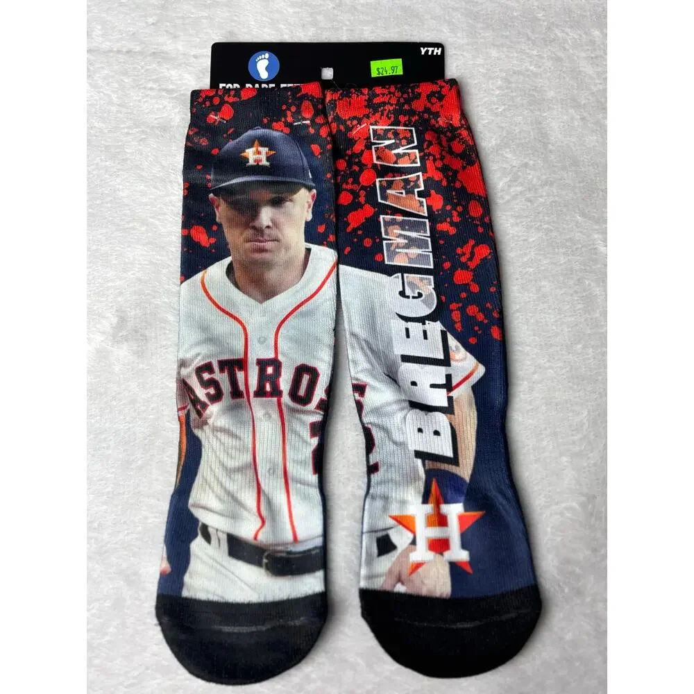 For Bare Feet Youth Size (13,1-3) Houston Astros Bregman #2 Socks NWTs
